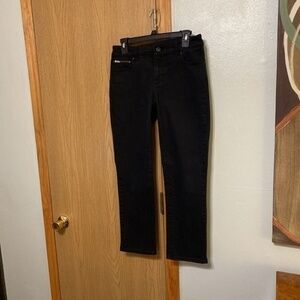 Chico's Size 00 (2) Solid Black Slim Leg Mid-Rise Ankle Jeans w/27" Inseam - EUC
